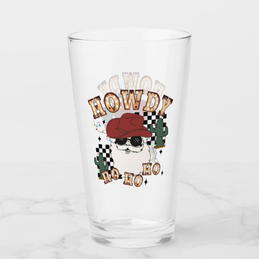 Howdy Ho Ho Santa Glas (Voorkant)