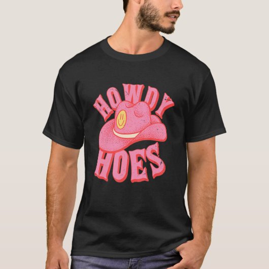 HOWDY HOES Preppy Aesthetic Creamy Pink Background T-shirt (Voorkant)