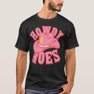 Howdy Hoes Roze Retro Grappige Cowboy Cowgirl T-shirt