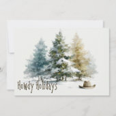 Howdy Holidays Westerse Rustieke Waterverf Feestdagenkaart (Voorkant)