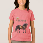 Howdy Horse Daisy Flower Tri-Blend Shirt (Voorkant)