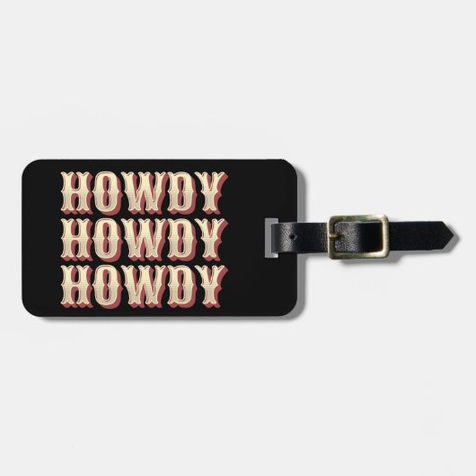 Howdy Howdy Howdy Bagagelabel (Voorkant horizontaal)