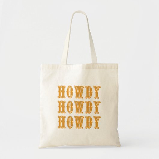 Howdy Howdy Howdy Cool Cowboy Western Tote Bag (Voorkant)