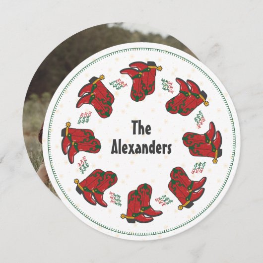 HOwdy HOwdy Kerstmis Cowboy Boots Feestdagenkaart (Voorkant / Achterkant)