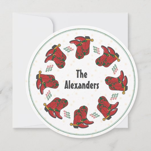 HOwdy HOwdy Kerstmis Cowboy Boots Feestdagenkaart (Voorkant)