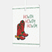 HOwdy HOwdy Kerstmis Cowboy Boots Foto Metalen Ornament (Voorkant links)