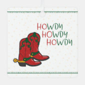 HOwdy HOwdy Kerstmis Cowboy Boots Foto Metalen Ornament (Voorkant)