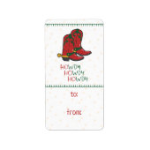HOwdy HOwdy Kerstmis Cowboy Boots Gift Label (Voorkant)