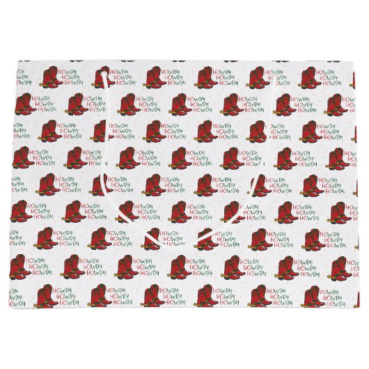 HOwdy HOwdy Kerstmis Cowboy Boots Groot Cadeauzakje (Voorkant)