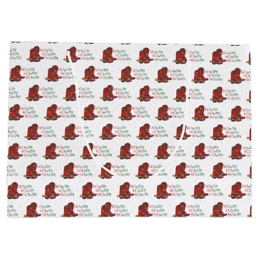 HOwdy HOwdy Kerstmis Cowboy Boots Groot Cadeauzakje (Achterkant)