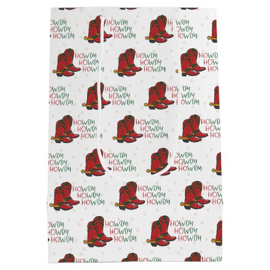 HOwdy HOwdy Kerstmis Cowboy Boots Medium Cadeauzakje (Achterkant)