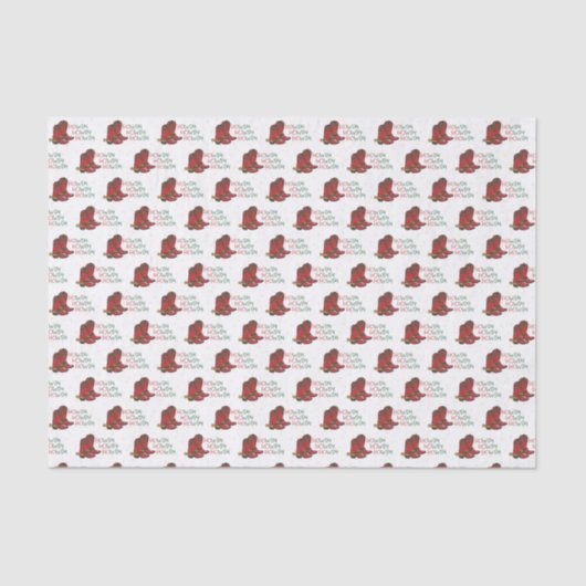 HOwdy HOwdy Kerstmis Cowboy Boots Tissuepapier (Voorkant)