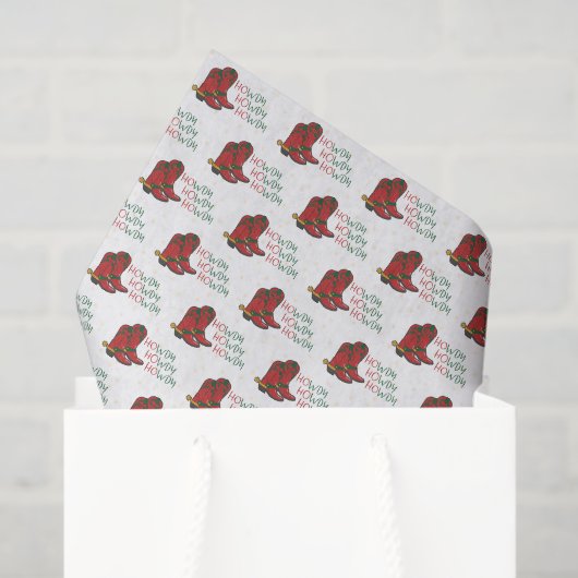 HOwdy HOwdy Kerstmis Cowboy Boots Tissuepapier (Cadeauzakje)