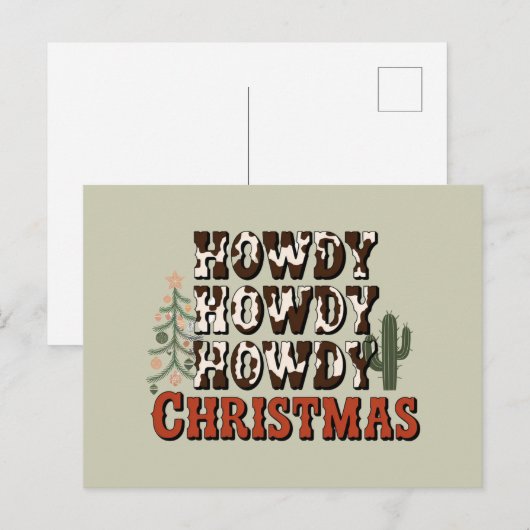 Howdy Howdy Kerstmis Familie Kerstfeest Gift Feestdagenkaart (Voorkant / Achterkant)