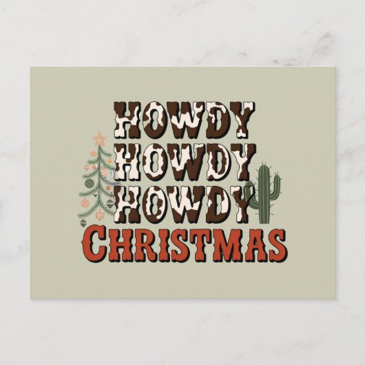 Howdy Howdy Kerstmis Familie Kerstfeest Gift Feestdagenkaart (Voorkant)