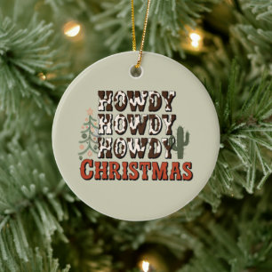 Howdy Howdy Kerstmis Familie Kerstfeest Gift Keramisch Ornament