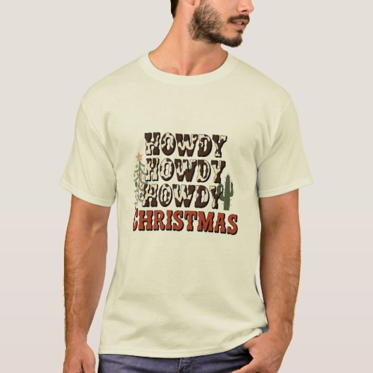 Howdy Howdy Kerstmis Familie Kerstfeest Gift T-shirt (Voorkant)