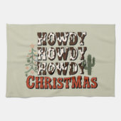 Howdy Howdy Kerstmis Familie Kerstfeest Gift Theedoek (Horizontaal)