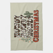 Howdy Howdy Kerstmis Familie Kerstfeest Gift Theedoek (Verticaal)