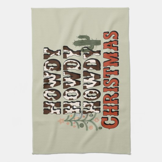 Howdy Howdy Kerstmis Familie Kerstfeest Gift Theedoek (Verticaal)