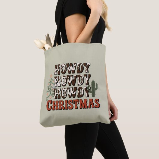 Howdy Howdy Kerstmis Familie Kerstfeest Gift Tote Bag (Dichtbij)