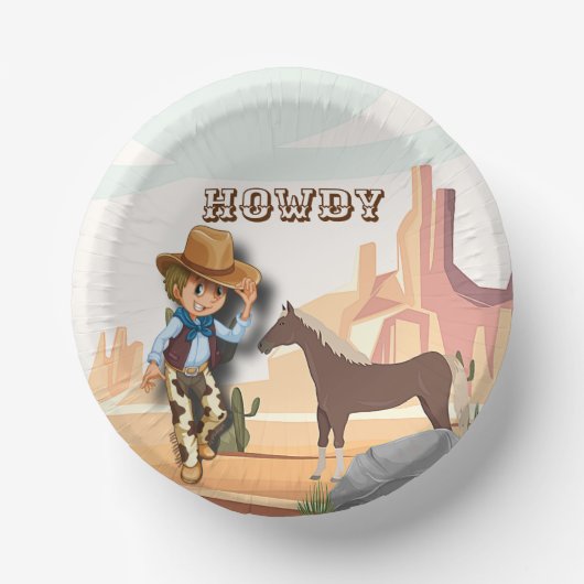 Howdy howies westerne cowboy verjaardag papieren kommen (Voorkant)