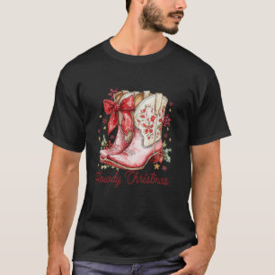 Howdy Kerstmis Coquette Bow Boots Cowboy Wes T-shirt