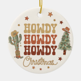Howdy Kerstmis, Cowboy Kerstmis Keramisch Ornament