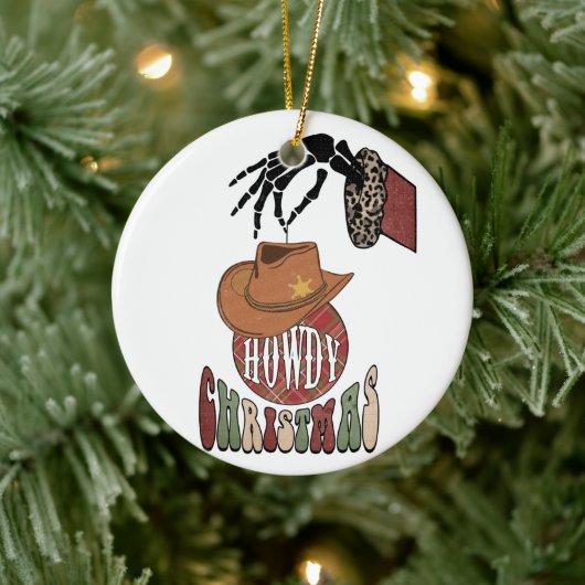 Howdy Kerstmis Keramisch Ornament (Boom)