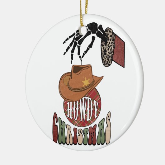 Howdy Kerstmis Keramisch Ornament (Links)