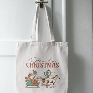 Howdy Kerstmis Typografie, Texas Symbol Graphics Tote Bag