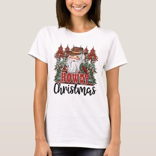 Howdy Kerstmis Zuidwest Kerstmis Vrouwen T-shirt (Voorkant)