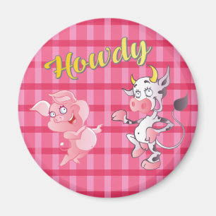 Howdy Koe N' Pig Standard Magnet