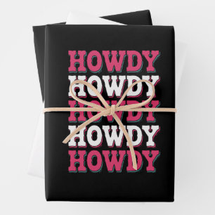 Howdy Koe Western Country  Cowgirl Inpakpapier Vel