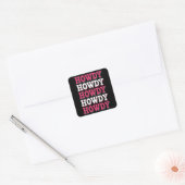 Howdy Koe Western Country  Cowgirl Vierkante Sticker (Envelop)