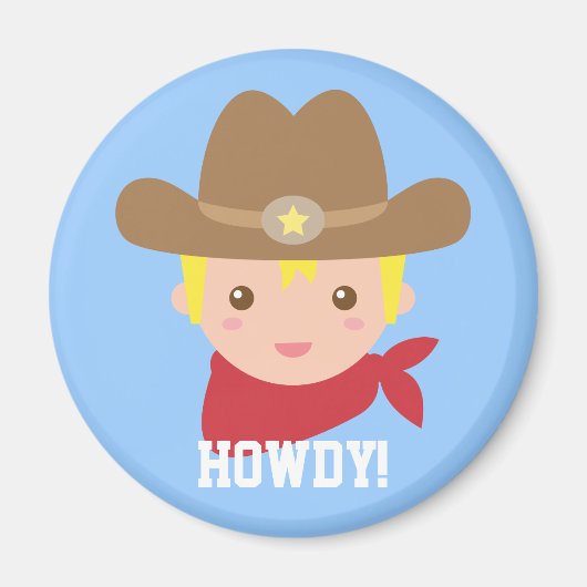 Howdy, Leuke Cowboy voor kleine jongens Magneet (Voorkant)