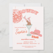 Howdy Martini 21ste verjaardag Cowgirl Kaart (Voorkant)