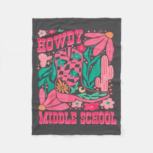 Howdy Middle School Western Girl Country Rodeo Nk  Fleece Deken (Voorkant)