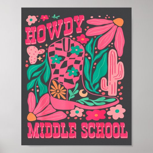 Howdy Middle School Western Girl Country Rodeo Nk  Poster (Voorkant)