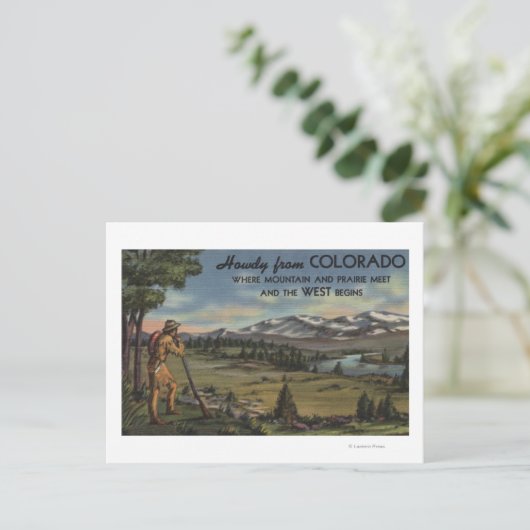 Howdy (Mountain & Prairie Scene) Briefkaart (Staand voorkant)