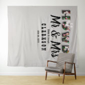 Howdy Mr en Mrs Rustic Bloemen Linnen Muur Achterg Wandkleed (In Situ (horizontaal))