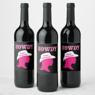 Howdy Nashville Bachelorette Wijn Etiket