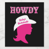 Howdy Nashville Bachelorette Wijn Etiket (Enkel label)