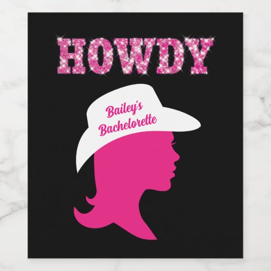 Howdy Nashville Bachelorette Wijn Etiket (Enkel label)