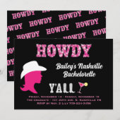 Howdy Nashville vrijgezellenuitnodiging Kaart (Voorkant / Achterkant)