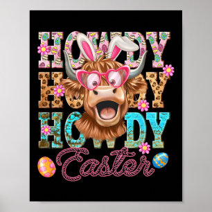 Howdy Paas Schattigee Koe Paas Western Paashaas Poster