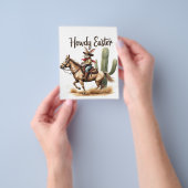 Howdy Paashaas Rijden op een paard Cowboy Flyer (Hand)