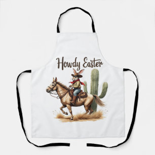 Howdy Paashaas Rijden op een paard Cowboy Schort