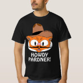 HOWDY PARDNER! Cowboy Mustache Cat T-shirt (Voorkant)