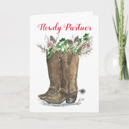 Howdy Partner Kerst Wenskaart Kaart
